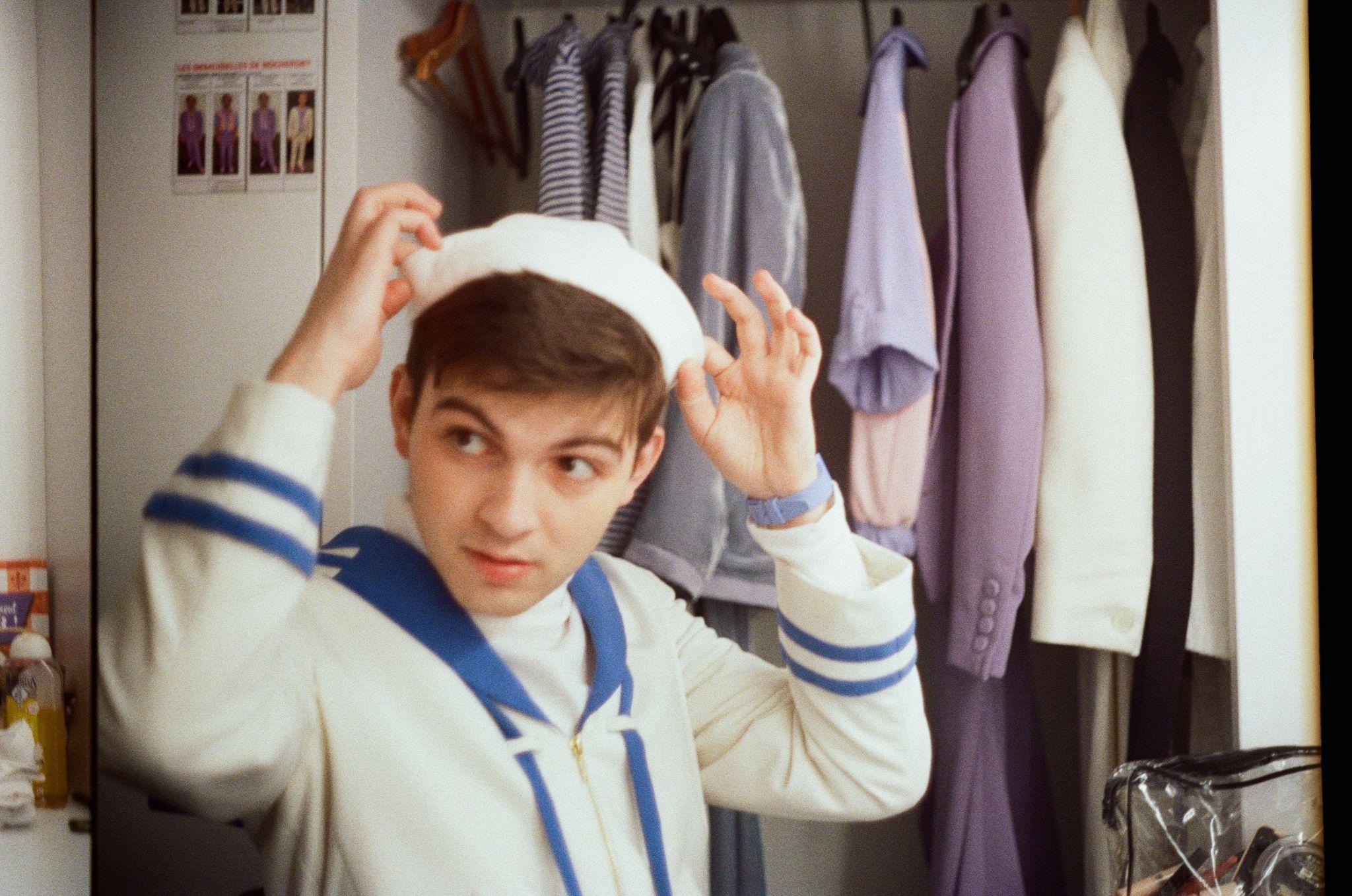 David Marino backstage in costume